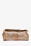 Roberto Cavalli Gold Metallic Zip Clutch