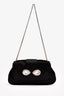 Tod's Black Satin Crystal Embellished Clutch
