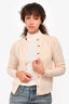 Hermès Vintage Cream Cashmere Button Cardigan Size S