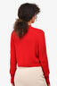Hermès Vintage Red Wool Knit Sleeveless Button Top + Button Down Cardigan Set Size S