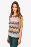 Missoni Gold Multicolour Metallic Patterned Fringe Top Size 42