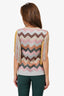 Missoni Gold Multicolour Metallic Patterned Fringe Top Size 42