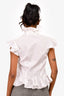 Alexander McQueen White Ruffle Detail Top Size 38