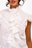 Alexander McQueen White Ruffle Detail Top Size 38
