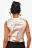 Pre-Loved Chanel™ 1994 Gold Leather/Silk Sleeveless Button Vest Size 40