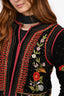 Velvet by Graham & Spencer Black Velvet Floral Embroidered Jacket Size XS