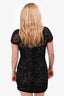 Dolce & Gabbana Black Eyelet Overlay Bow Detail Midi Dress Size 38