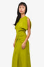 Victoria Beckham Green Ruched Detail Maxi Dress Size 2