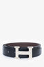 Hermès Black/Brown Leather Reversible Belt Size 95