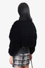 Prada Black Velvet Cropped Down Jacket Size 36