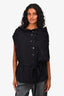Ann Demeulemeester Black Wool Blenc Sleeveless Belted Top Size 38