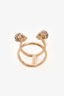 Alexander McQueen Gold Toned Duo Embellished Skull Ring
