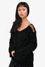 Dries Van Noten Black Knit Tie Detail Sweater Size M