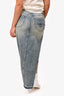 R13 Medium Wash Tapered Denim Maxi Skirt with Slit Size 25