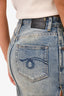 R13 Medium Wash Tapered Denim Maxi Skirt with Slit Size 25