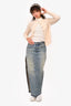 R13 Medium Wash Tapered Denim Maxi Skirt with Slit Size 25