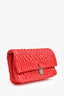 Miu Miu Red Leather Crystal Embellished Shoulder Bag