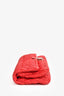 Miu Miu Red Leather Crystal Embellished Shoulder Bag