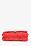 Miu Miu Red Leather Crystal Embellished Shoulder Bag