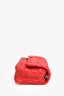 Miu Miu Red Leather Crystal Embellished Shoulder Bag