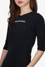 Balenciaga Black Logo 3/4 Sleeved Top Size 42