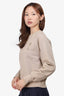Ami Paris Beige Embossed Heart Crew Sweatshirt