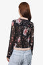 Alice & Olivia Black/Pink Silk Floral Sheer Blouse Size S