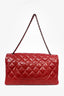 Pre-Loved™ Chanel 2011/12 Red Lambskin Leather Maxi 3 Accordion CC Flap Bag