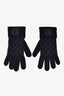 Louis Vuitton Navy Blue/Brown Damier Printed Wool Gloves