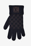 Louis Vuitton Navy Blue/Brown Damier Printed Wool Gloves