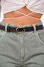 Gucci Black Leather Gold G Buckle Belt Size 70/28