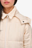 Vince Cream Quilted Long Collared Jacket Size XXS