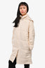 Vince Cream Quilted Long Collared Jacket Size XXS