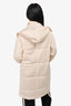 Vince Cream Quilted Long Collared Jacket Size XXS