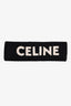 Celine Black Ribbed Wool/Cream Logo Headband Size OS