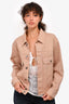 Christian Dior Pink Denim Jacket with Embroidered Logo Size 2 US