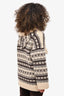 Celine Cream/Brown Baja Fair Isle Shetland Wool Oversized Hoodie Size XS