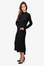 Joseph Black Wool Blend Ribbed Dress Size L