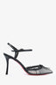 Christian Louboutin Black Mesh/Lace 'Travalata' Pointed Toe Heels Size 35