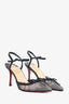 Christian Louboutin Black Mesh/Lace 'Travalata' Pointed Toe Heels Size 35