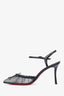 Christian Louboutin Black Mesh/Lace 'Travalata' Pointed Toe Heels Size 35