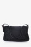 Fendi Black FF Zucca Beaded Lizard Trimmed Baguette