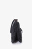 Fendi Black FF Zucca Beaded Lizard Trimmed Baguette
