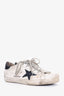 Golden Goose Black/White Leather Distressed Superstar Sneakers Size 38