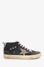 Golden Goose Black Sequin Distressed Superstar Sneakers Size 38