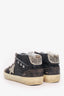 Golden Goose Black Sequin Distressed Superstar Sneakers Size 38