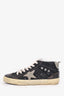 Golden Goose Black Sequin Distressed Superstar Sneakers Size 38