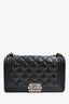 Pre-Loved Chanel™ 2013-14 Black Calfskin Leather Medium Boy Bag