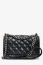 Pre-Loved Chanel™ 2013-14 Black Calfskin Leather Medium Boy Bag