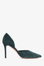 Celine Green Suede Pointed Toe Heels Size 36.5